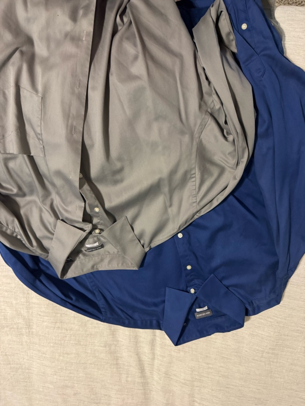 Van Heusen Grey and Navy Dress Shirts Duo